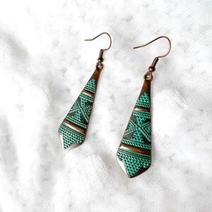 Metal Bronze Antique Rustic Copper boho Earrings